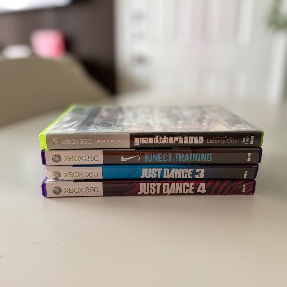 360 Video Game Bundle - Grand Theft Auto, Kinect Training, Just Dance 3 & 4